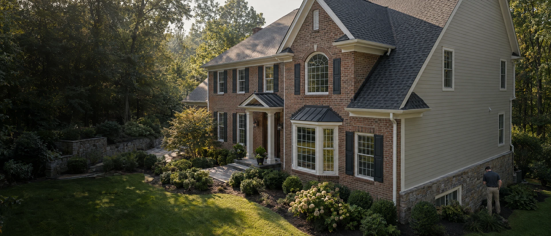 Northern Virginia home with visible roof, exterior, windows, and foundation