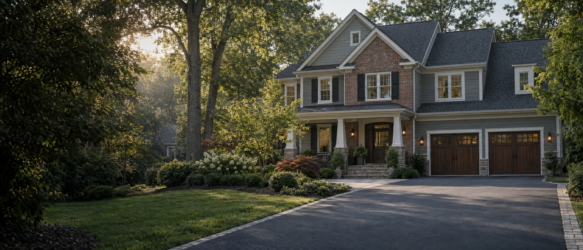 Northern Virginia residence in calm morning light