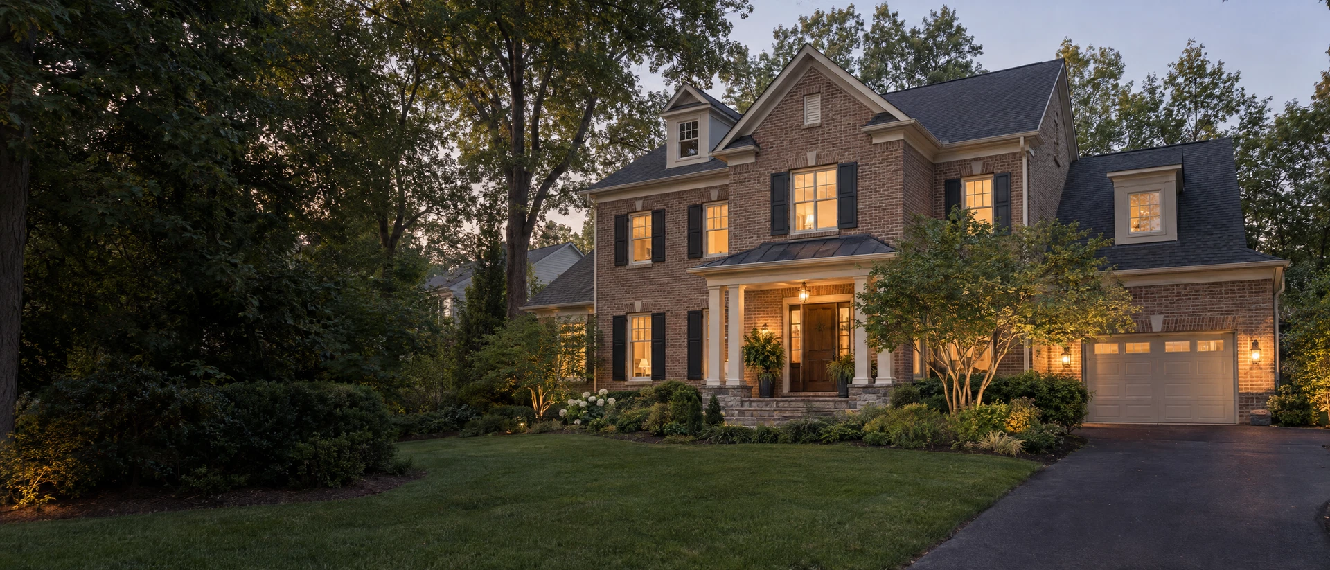Northern Virginia home at dusk